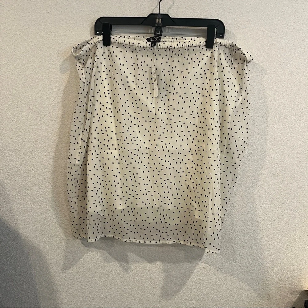 J.Crew New Gwen knee-length layered slip skirt in dot crinkle chiffon size 2X